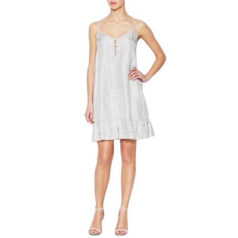 nwt bcbg max azria silk embroidered dress